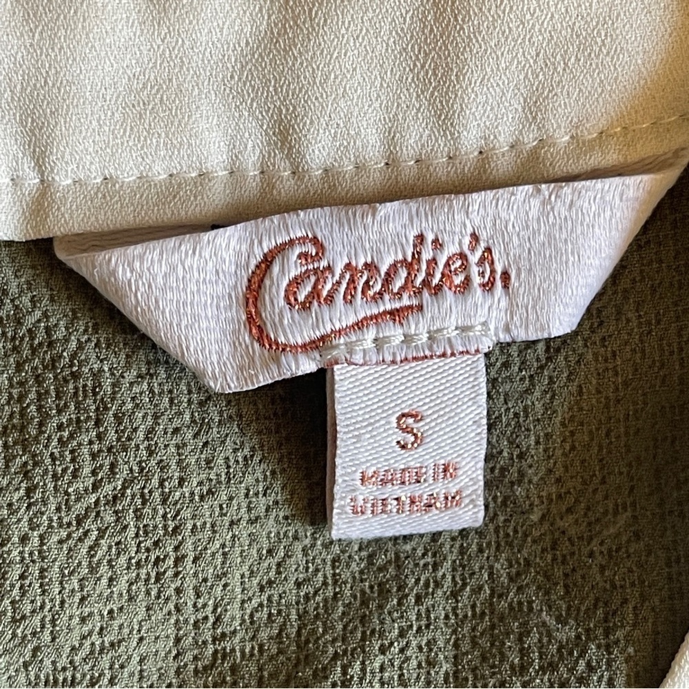Candie's Sage Green Tank Top with White Accents - Picture 9 of 9